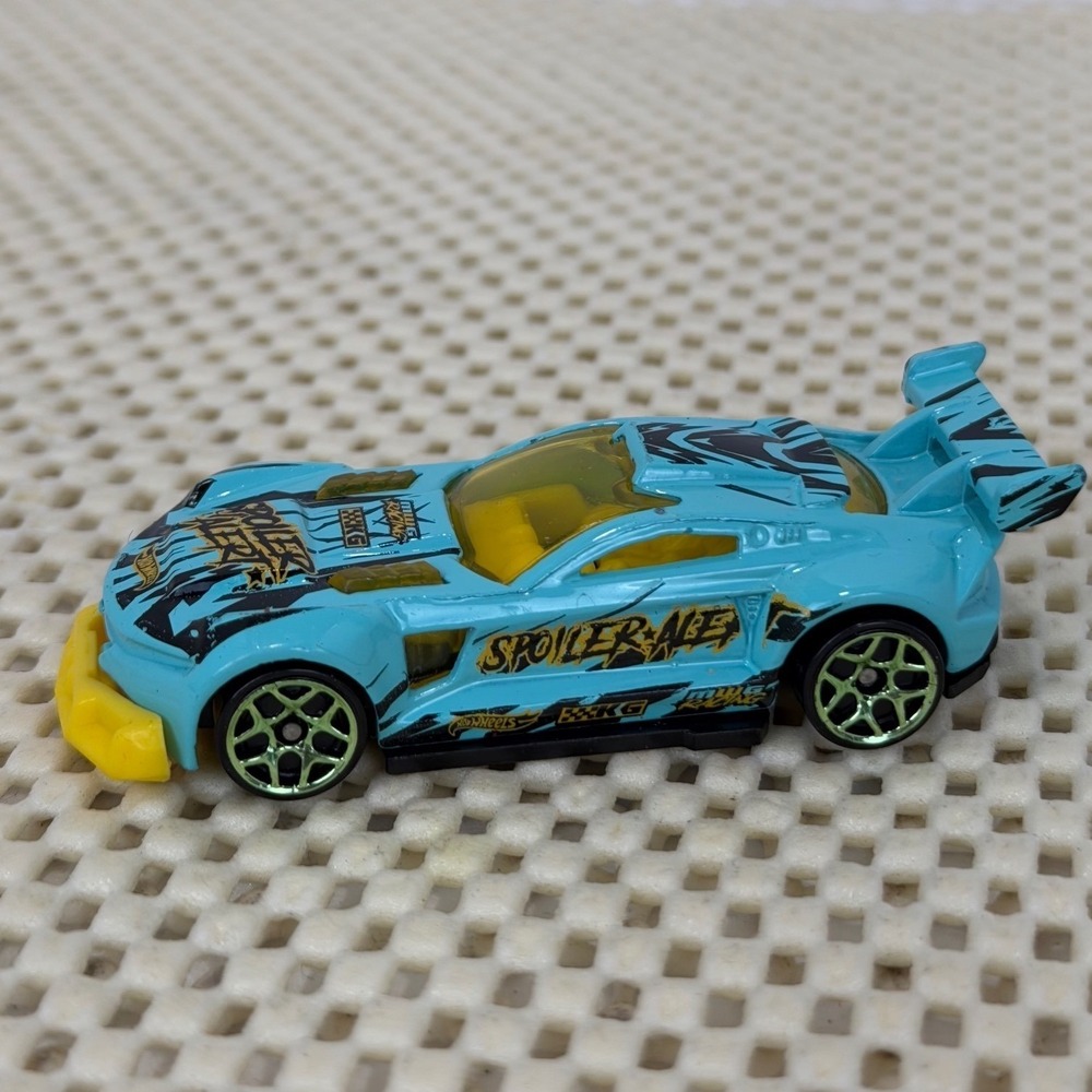 Hot Wheels Track Ripper Light Blue Spoiler Alert MWA Racing Diecast Car 1/64 EUC